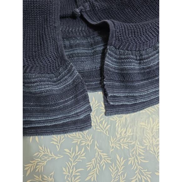 Lauren Ralph Lauren 100% Linen Peplum Cardigan Sweater Ruffle Blue Women’s Sz L - Picture 6 of 10